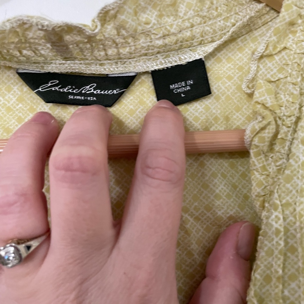 4/$20! Women's Yellow Ruffled Top - Picture 3 of 4